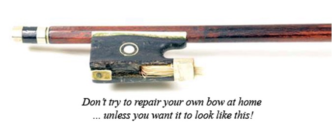 DYI repair on violin bow frog