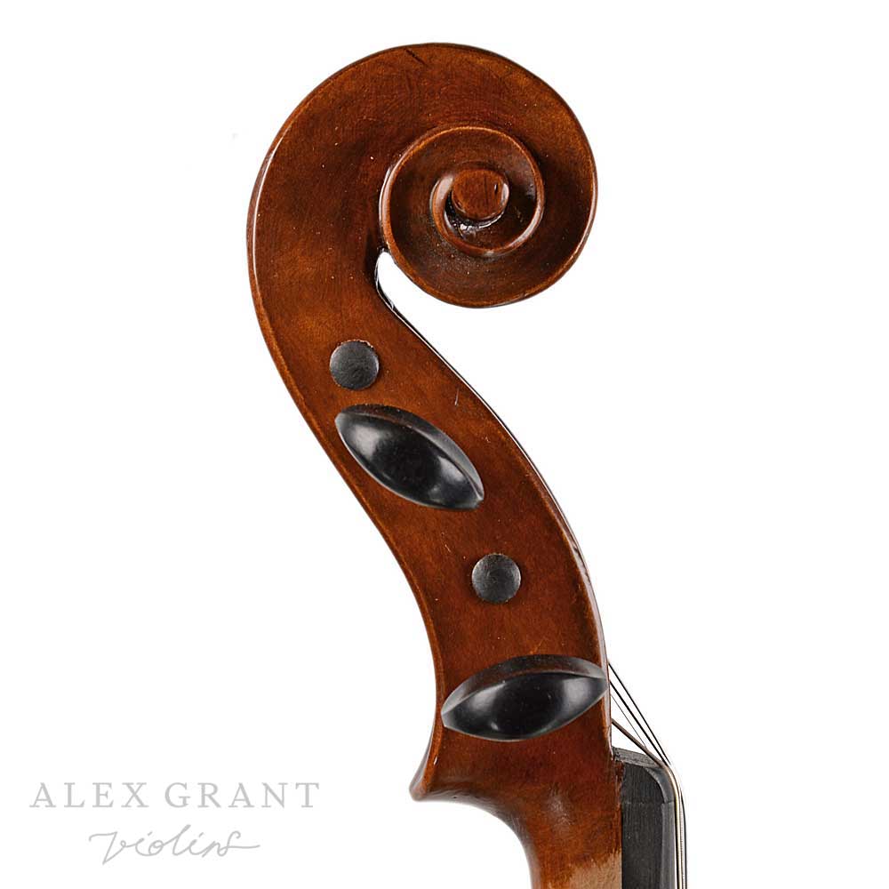Side Scroll view of Gabrielli Violin
