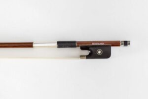 Image of the frog of a Schumann Brazilwood Violin Bow
