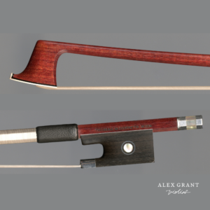 Frog and trip view of a 4/4 Violin bow by Austrian maker Thomas Gerbeth.